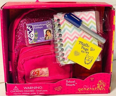 NEW OUR GENERATION School Smarts Backpack Set 18