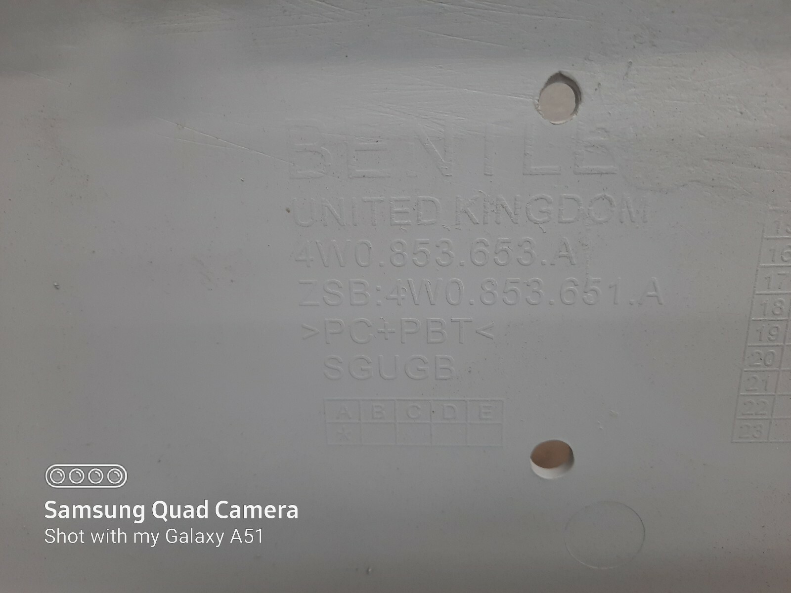 2018 Bentley Sedan Flying Spur Front Grille Grill Bezel Housing 4W0853653A OEM 