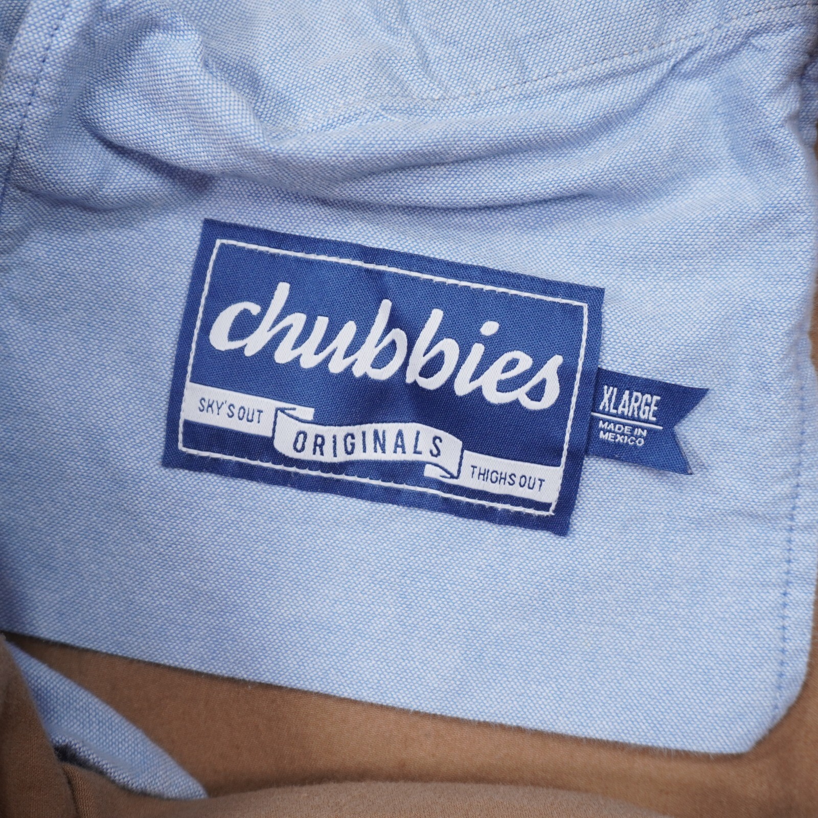 Chubbies Originals The Staples 7" Short Mens XL Dark Khaki Brown Cotton Stretch