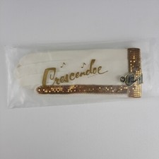 Crescendoe Gloves Ivory White Cotton Women  s Ladys Gloves Vtg Size 7 Gold Sequin