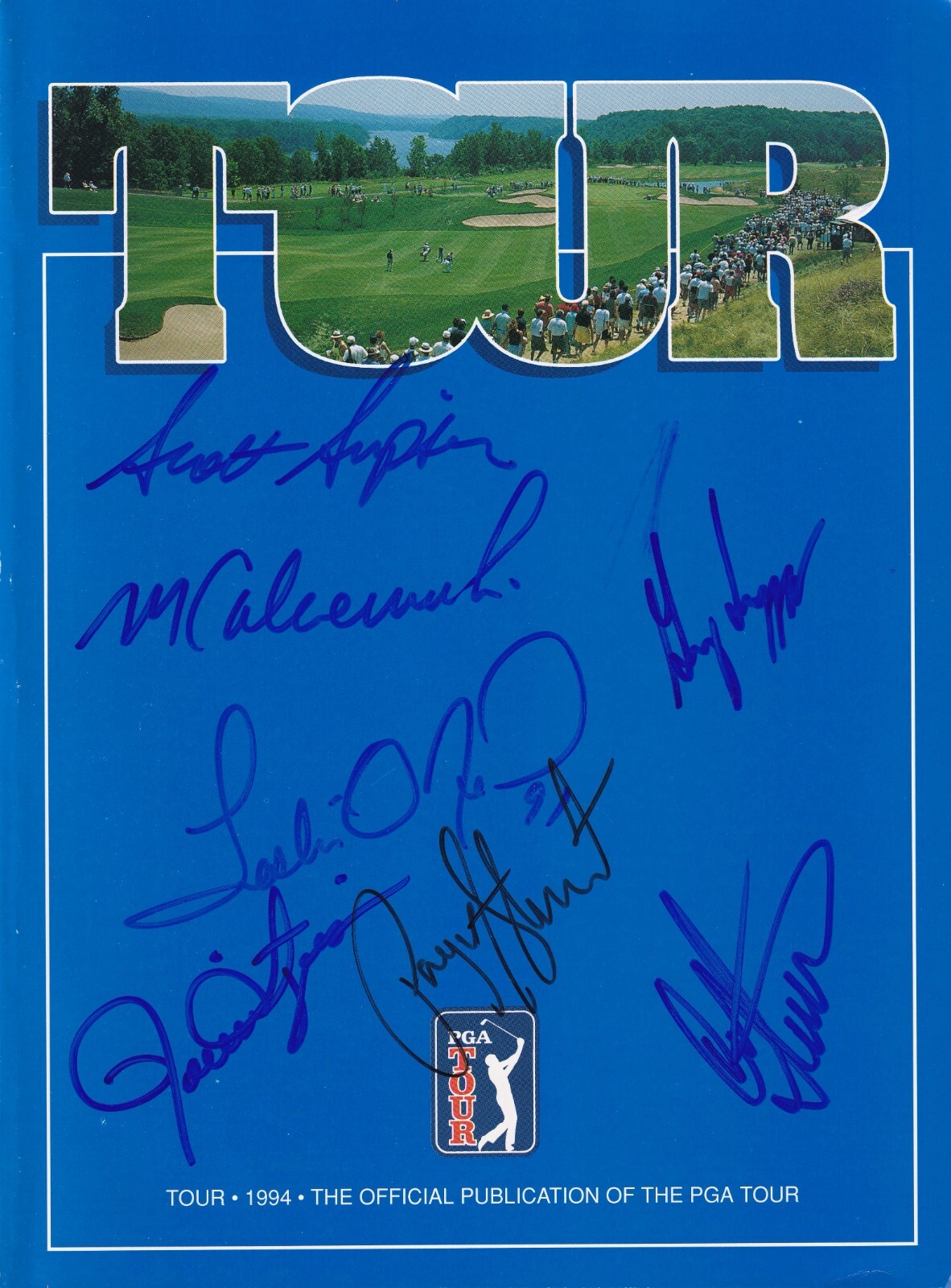 Payne Stewart Autographed Signed SMU Mustangs Craig Stadler Scott Simpson + 1994 PGA Tour Program BAS COA 