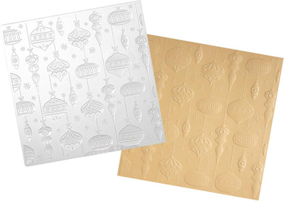 6×6Inch Bauble Bells Ornaments 3D Embossing Folder, Clear