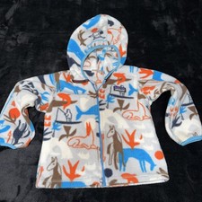 Patagonia Jacket Kids 2T Multicolor Animals Print Fleece With Hood
