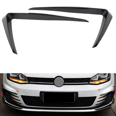 For VW Golf 7 2013-2016 Front Bumper Fog Light Lamp Cover Trim Glossy Black
