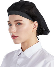 3pcs Chef Hat Hair Nets with Mesh for Food Service Adjustable shrink buckle de