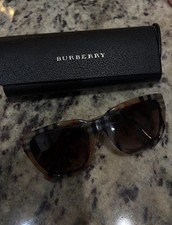 Burberry Plaid Cat Eye Sunglasses Brown Tinted Lenses Plastic Multicolor Frame