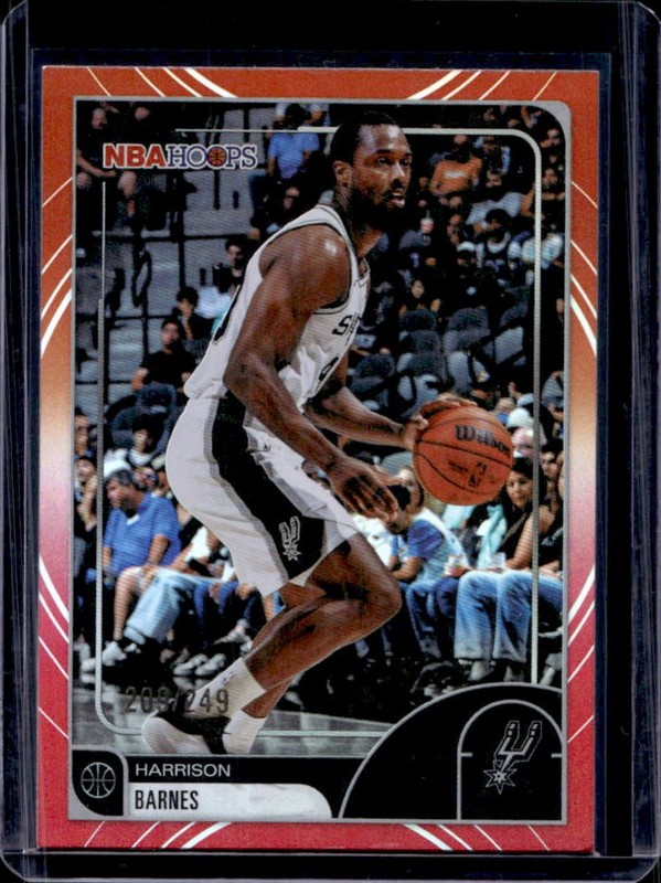 2025-26 Topps Hoops Harrison Barnes Rainbow Red and Orange Foil #/249 Spurs