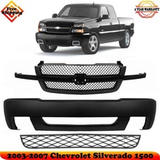 Front Bumper Cover Grille Assembly Kit For 2003-2007 Chevrolet Silverado 1500