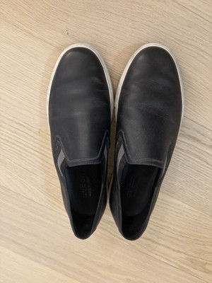 Gucci Men s Black Leather Slip-On Sneakers Size 9.5 Made In Italy