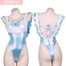 Japanese Girls Womens Cosplay Costume Swimwear Bow Swimsuits Leotards Sleepwear