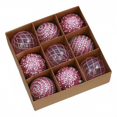 Joyous Celebration Set mit neun leichten Weihnachtskugeln à 8 cm
