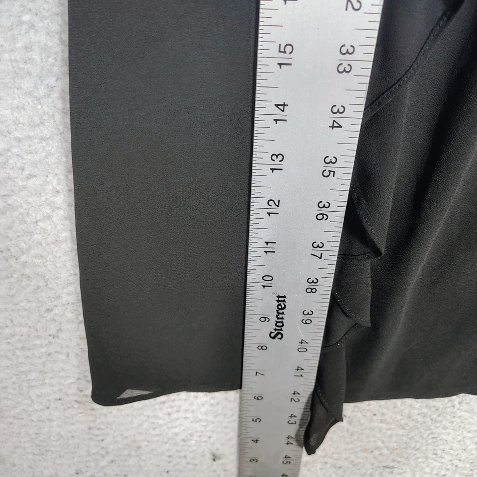 Sonia Rykiel Midi Dress Women's 38 Black Chiffon Ruffle Flutter Sleeve Classic - Image 4 of 4