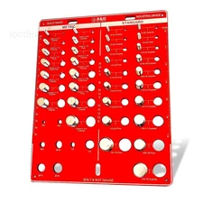 34 Nut and Bolt Thread Checker - Thread Gauge SAE and Metric - Screw Size and..