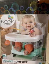 Summer Infant Deluxe Comfort Folding Booster Seat Mint Green Portable Tray