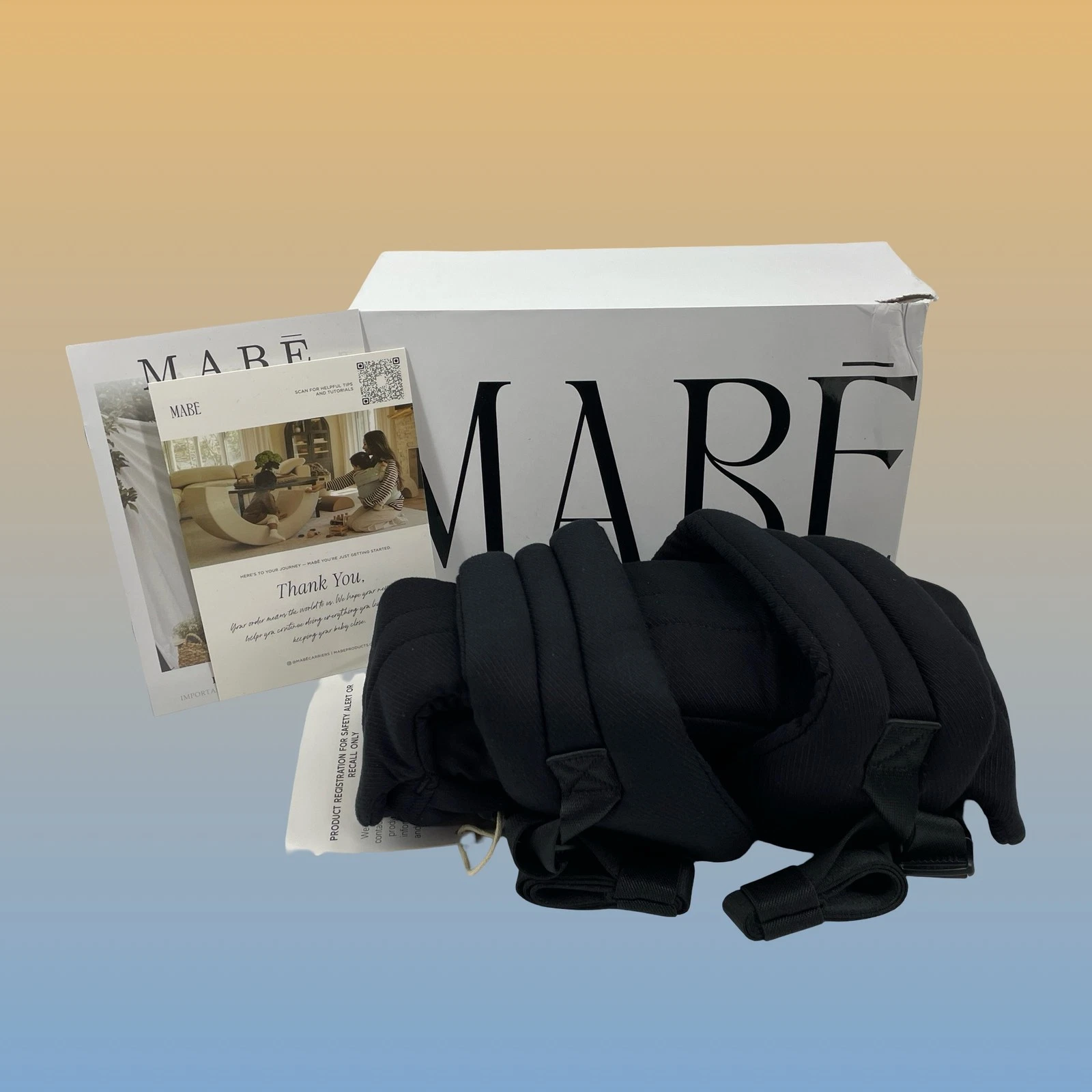 Mabe Monarch Ergonomic Baby Carrier Ebony 7-35lbs 3 Positions Cotton #NO2408