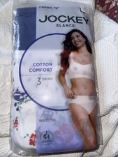    Jockey Women's 100 Cotton Elance Bikini - 3 Pack size 7 new