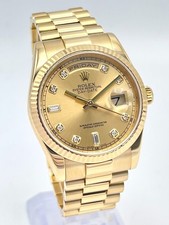 Rolex Day Date 36mm 118238 18K Yellow Gold Factory Champagne Diamond Dial Box