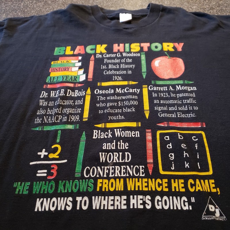 African-American Heritage Vintage Vtg 80's 90's T Tee Shirt FOL XXXL 27x31 3XL