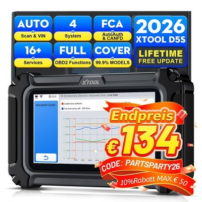 XTOOL D5S OBD2 Diagnosegerät Fahrzeugdiagnosegerät Fehlercode-Lesegerät 16 Reset