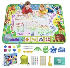 2 in 1 Water Doodle Mat,60 x 40 Inch Extra Large Mess Free Drawing Mat