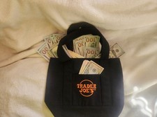 Trader Joe's Mini Black Canvas Tote Bag