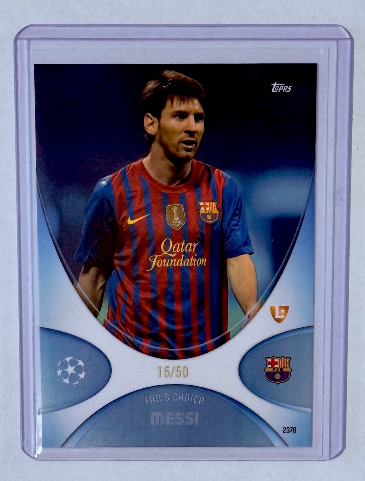Lionel Messi /50 SEALED Topps Total Football Fans Choice view 1