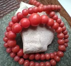Beautiful Vintage Italian Mediterranean Coral Necklace Beads 45 Cm