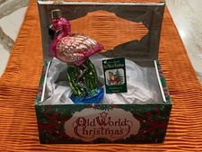 Old World Christmas FLAMINGO Ornament, Bright, Colorful, Shiny, Minty w Box/Tag 