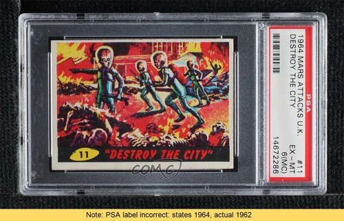 1962 Topps Mars Attacks #11 Destroy the City — PSA 6