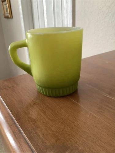 Anchor Hocking Fire King Avocado Green Coffee Mug Vintage