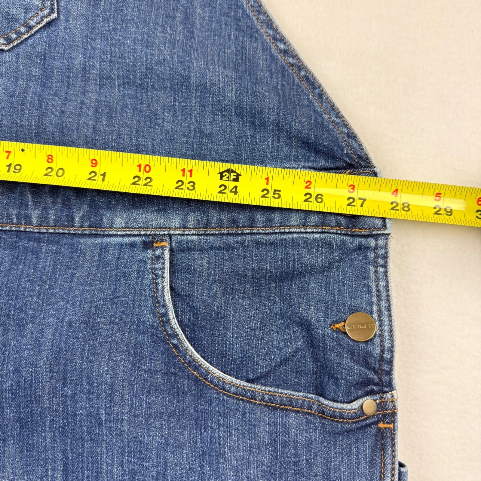 Carhartt Women's Rugged Flex Denim Bib Overalls 3X 24-26 Short Relaxed Blue NWT thumbnail 7