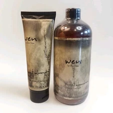 2X WEN Chaz Dean Sweet Almond Mint Cleansing Conditioner & Anti-Frizz Creme LOT