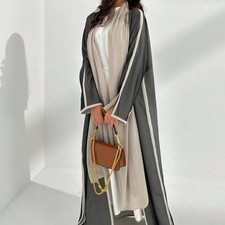 Women Open Long Dress Muslim Abaya Caftan Dubai Kaftan Cardigan Kimono Ramadan