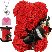 Valentines Day Gifts for Her - Romantic Forever Preserved Roses Floral Teddy Bea
