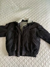 Black Large Leather Jacket Mens Vintage