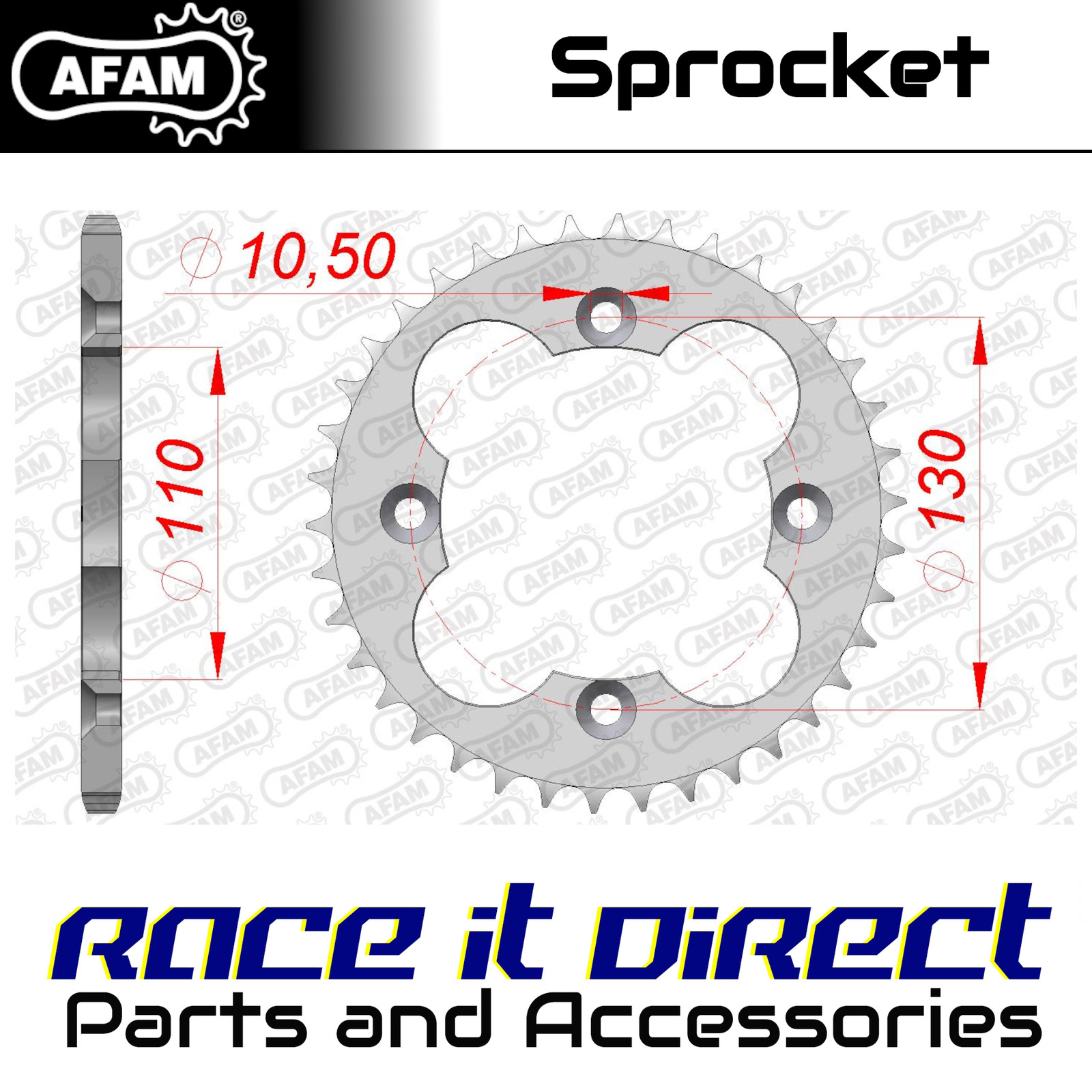 AFAM 10318-38 REAR STEEL 38T, 520