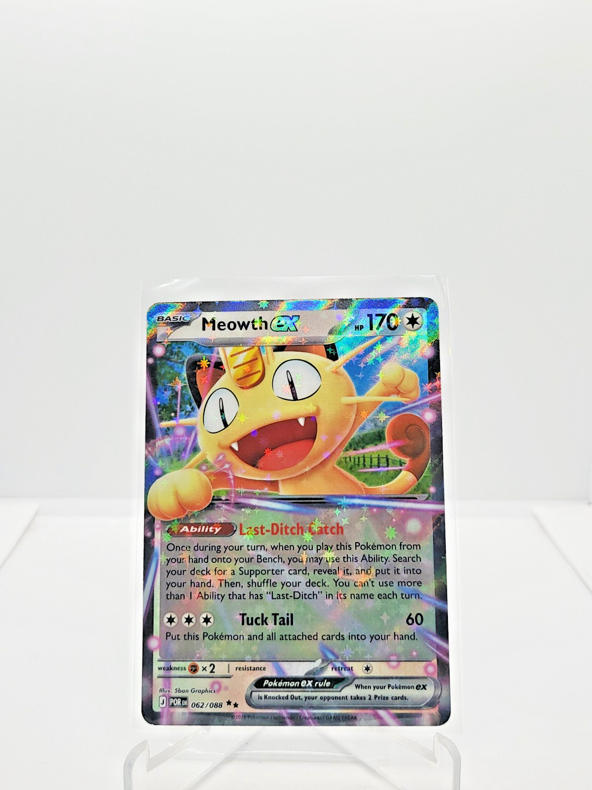 Pokemon Perfect Order Holo Meowth EX 062/088 POR EN Double Rare