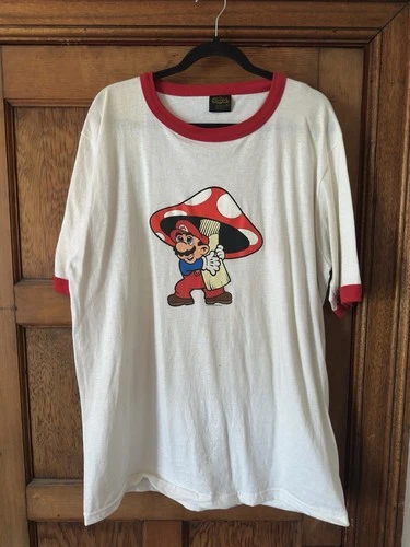 Vintage Super Mario Brothers 2002 Nintendo Video Game Ringer Rare Shirt XL