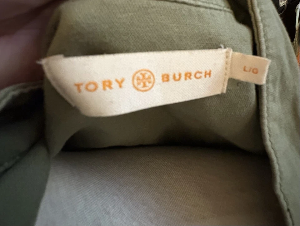 CHAQUETA TORY BURCH OLIVA Estilo Militar TALLA GRANDE Se Ajusta Como Una Talla 10-12 Foto 2 de 4