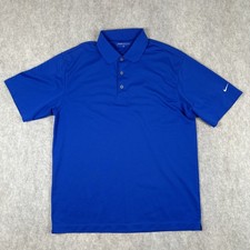 Nike Dri-FIT Mens Polo Shirt Blue Short Sleeve Golf Top Large