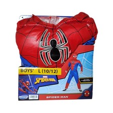 Marvel Spider-Man Boys Costume Size L Padded Jumpsuit Mask Jazwares Cosplay