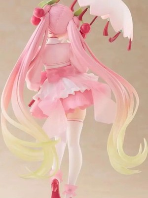 Xinchangda Figurine Miku En Robe De Soubrette Cerise – 18 Cm – PVC – Cadeau Fan Anime