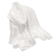 Silk Feeling Scarf Long Solid Color Breathable Lightweight Soft Shawl Wrap