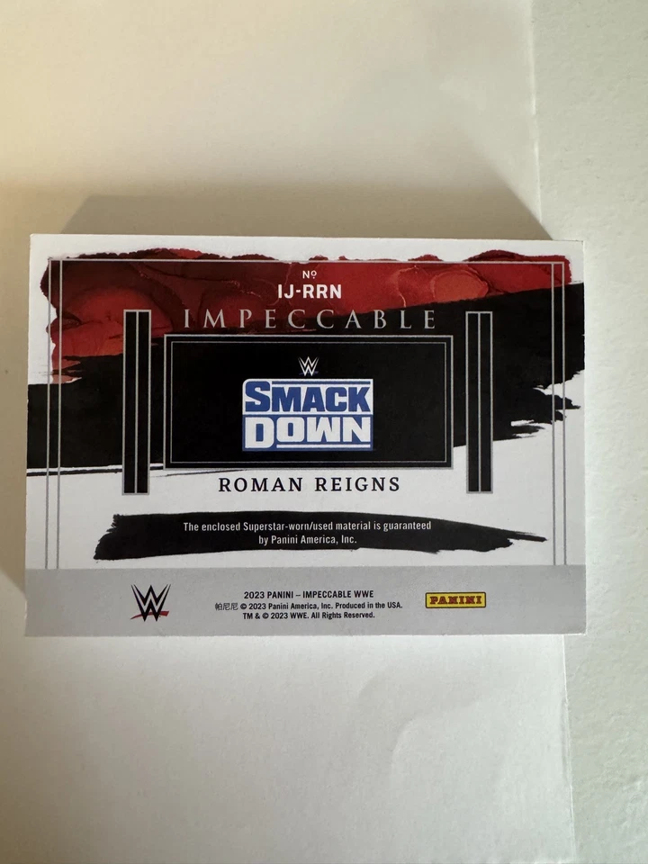 2023 WWE PANINI IMPECCABLE ROMAN REIGNS JUMBO WORN USED RELIC 25/25 - Image 2 of 4