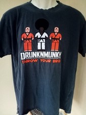 Drunkn Munky T-Shirt Tee Navy Blue Karate Graphic Size XL Drunknmunky