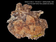 Maple Burl Slab DIY Craft Wood Trouphy Mount Ma25-2149