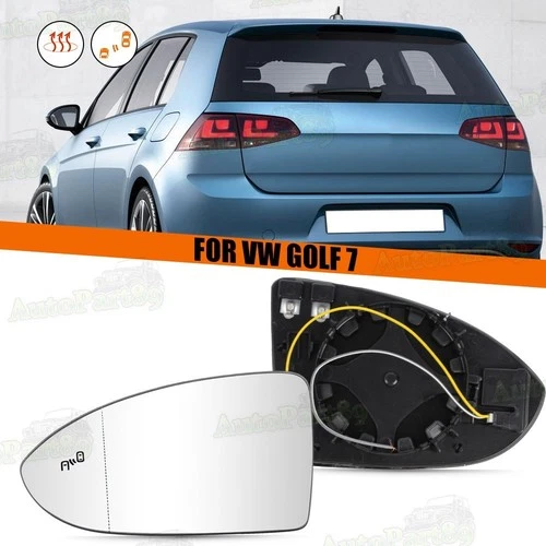 Mirror Glass With Blind Spot And Heat Left Side For VW Golf 7 7.5 2013-2020