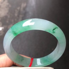 Certified Natural Grade AAA Ice Green Burmese Jade jadeite bracelet bangle 58MM