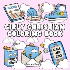 Girly Christian Coloring Book Bold and Easy Bible Coloring Book With Inspiration