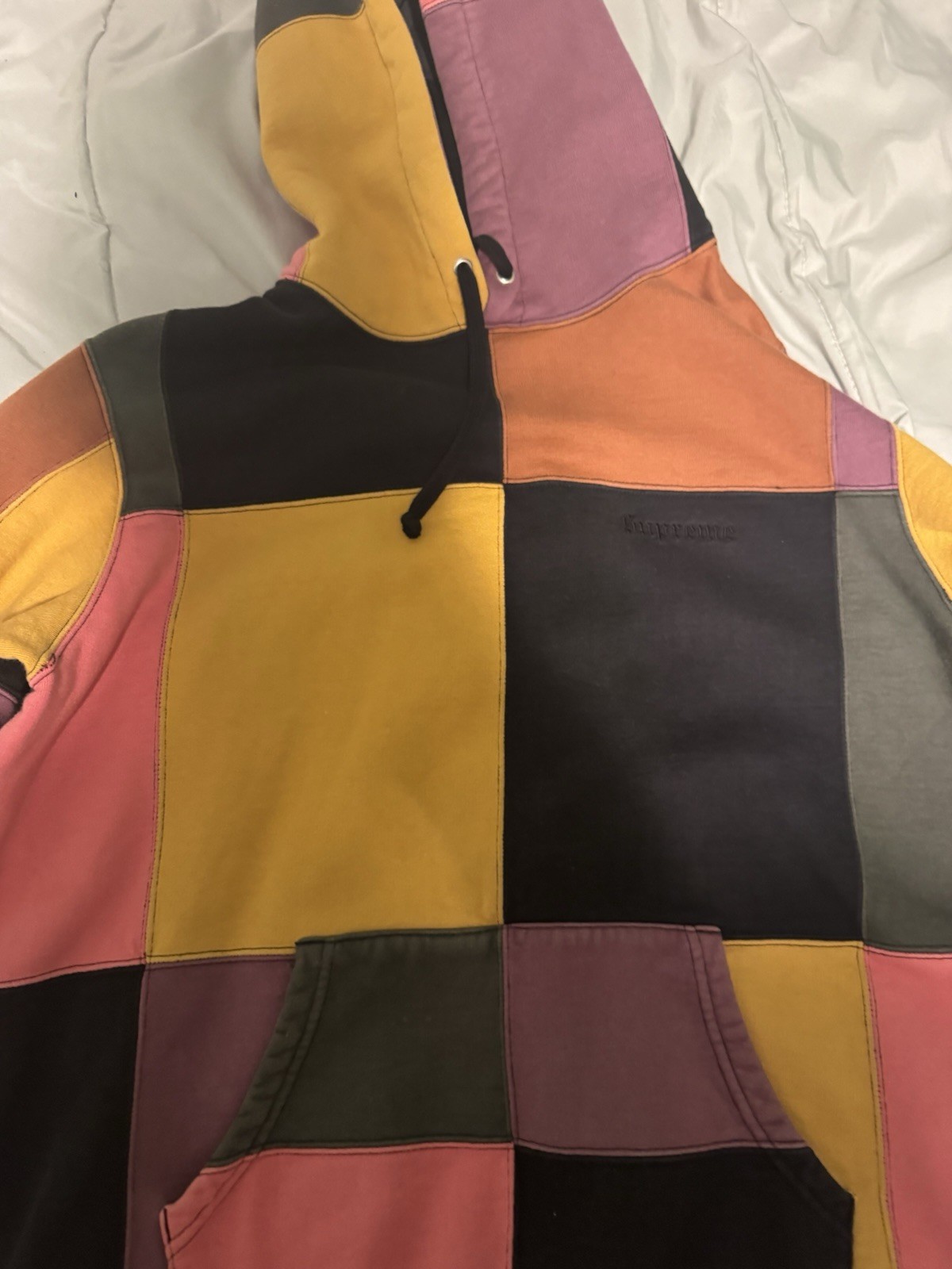 Supreme Patchwork Color Block Pullover Hoodie Mul… - image 2